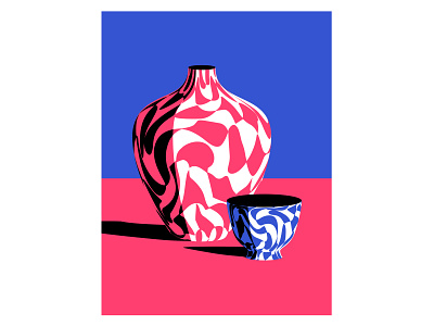Vase and a Bowl bowl marble stilllife vase vector vector art