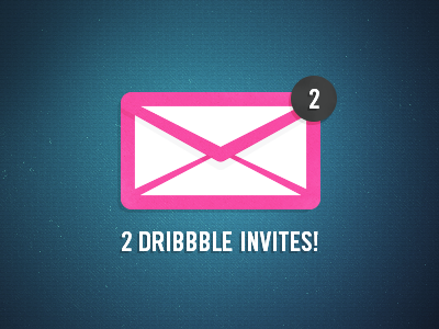 2 Dribbble Invites 2 dribbble envelope invites