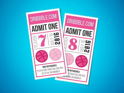 2 Dribbble Invites baseball dribbble invite ticket two