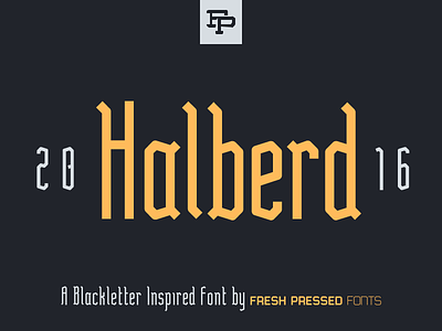 Halberd Display Font blackletter classic decorative dislpay elegant font freshpressedfonts midieval modern notches sans-serif typeface