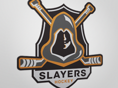 Slayers Hockey assassin black hockey logo orange slayers