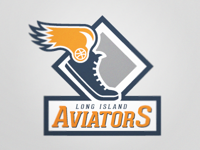 Long Island Aviators aviators basketball blue dribbble logo long island orange sports branding