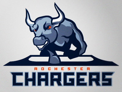 Chargers Primary bull chargers lacrosse logo rochester sports