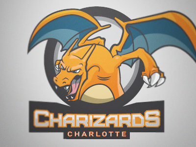 Charizards charizard charlotte dragon logo pokemon sports
