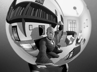 MC Escher Portrait artist cinema 4d escher globe mirror portrait