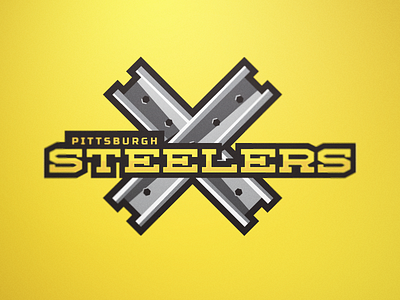Steelers Re-Design black football frame pittsburgh steel steelers yellow