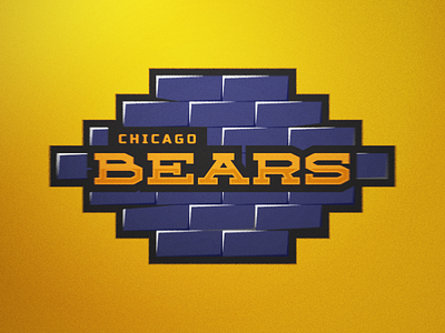 Bears bears brick wall bricks chicago football icon navy orange sports