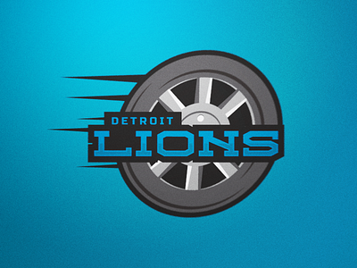 Lions blue detroit football icon lions motor city silver wheel