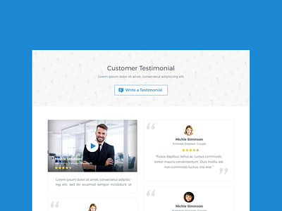 Customer Testimonial design ui web