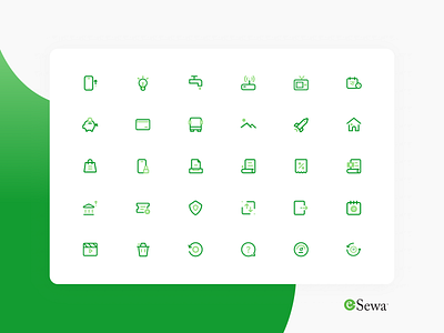 eSewa - Mobile Wallet (Nepal) : icons brand brand design clean design green icon iconography illustration mobile ui