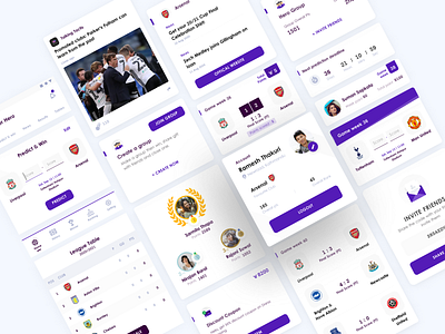 Premier hero - UI kit app design card cards ui design fantasy fantasy football football kit mobile mobile app prediction ui ui kit ux