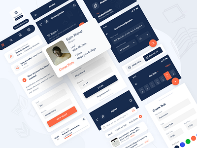 Academy Notice (UI Kits)- Nepal academic academic notice academy clean colleges component concept design design app mobile app mobile app design mockup nepal ui ui kit uidesign uiux