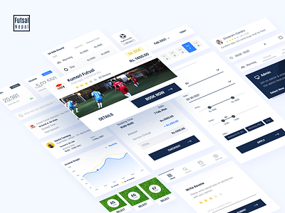 Futsal Nepal (UI Kits) booking clean clean ui component design design app design kit futsal kit mobile sport uiux