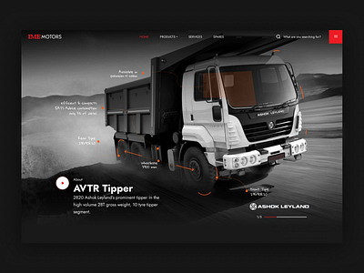 IME Motors Landing - Reimagining dark design landing page mockup motors nepal reimagine truck ux vehicles webdesign