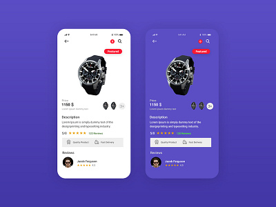 Product Detail applicaiton design mobile app uiux