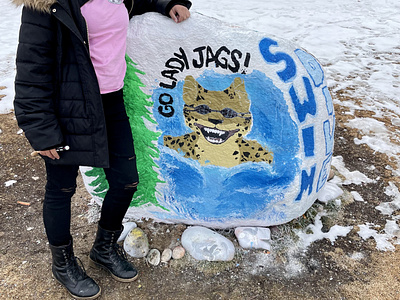 Rock Painting for High School Swim Team