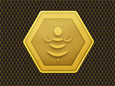 Boodabee iPhone App - Logo bee boodabee branding coin design gold hexagon honeycomb iphone app logo money
