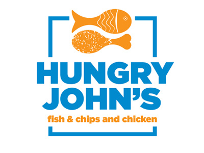 Hungry Johns Fish & Chips and Chicken branding chicken fast food fish logo