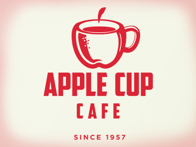 Apple Cup Cafe branding cafe icon logo vintage