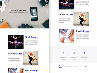 Landing page concept for Creative Bureau