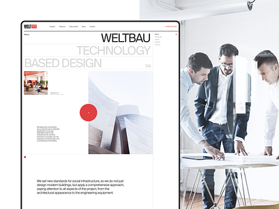 Weltbau | Development branding concept design desktop developer digital dribbble grid hellodribbble idaproject interaction interface layout minimal modern real estate typography ui ux