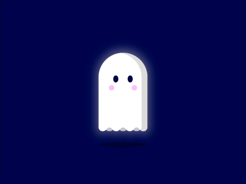 Ghost after effects animation character cute ghost halloween illustration motion design night