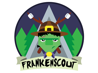 Frankenscout Patch Vector boyscout frankenstein illustrator monster patch vector