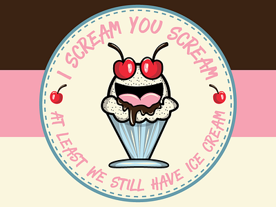 At Least We Still Have Ice Cream! cherry graphic design ice cream illustration illustrator national sundae day sundae