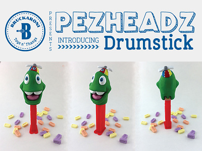 Pezheadz: Drumstick candy designer toy graphic design illustration pez sculpture toy design