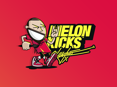 MelonMan basketball branding character illustration logo mascot vector
