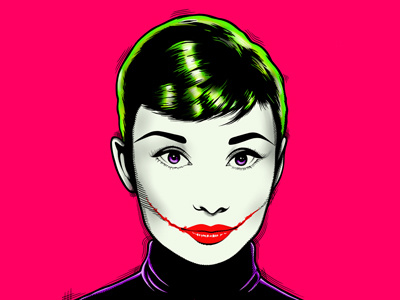 Joker Audrey x Melonkicks antonio de felipe audrey audrey hepburn digital illustration illustration ipad procreate