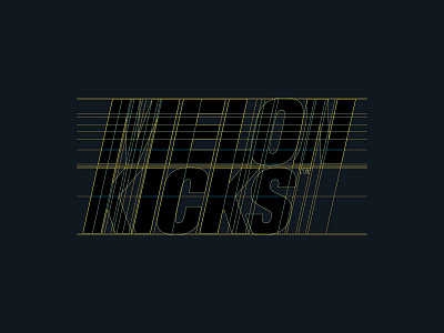 Melonkicks logo construction grid helvetica logo logo construction vector
