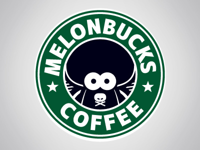 Melonbucks COFFEE! branding coffee illustration logo melonville t shirt tee vector