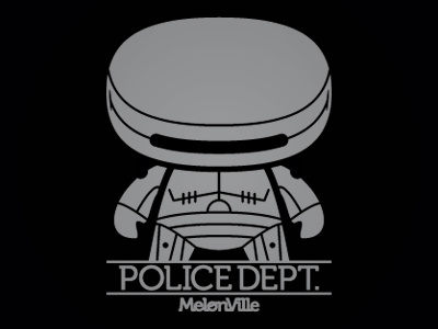 Melonville Police Dept. branding illustration logo melonville police robocop t shirt tee vector