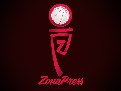 ZonaPress Logo. basketball branding logo press team vector zona