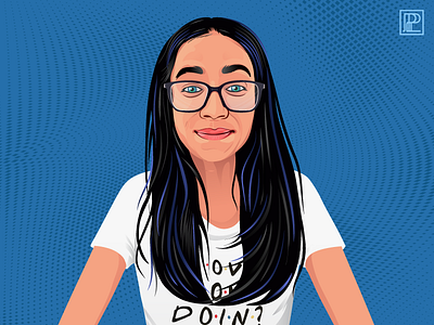 Selfe girl. blue colours design girl illustration illustrator india portrait selfie sister vector