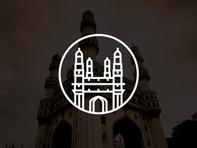 Indian city icons.. Hyderabad. design hyderabad icons illustration india