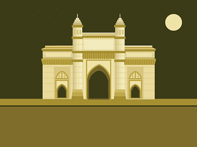 Indian city Illustration- Mumbai