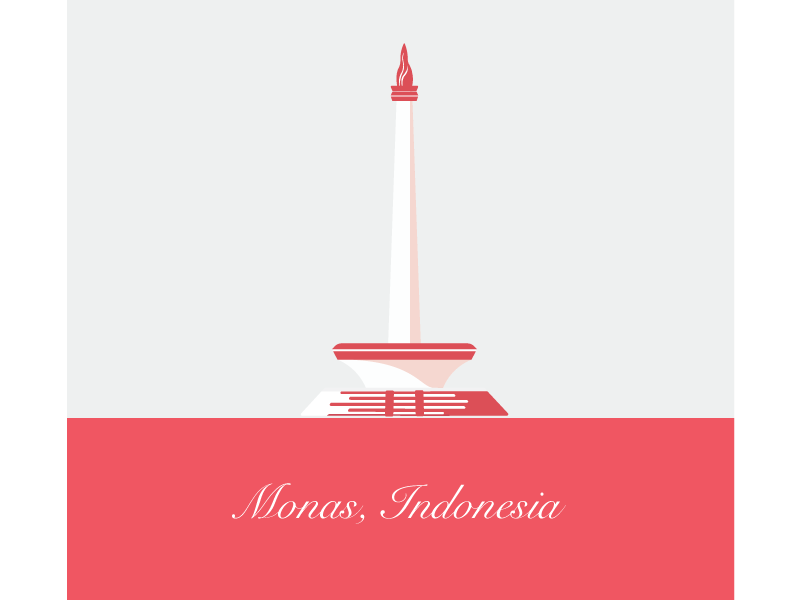 Monas, Indonesia. indonesia monas illustration design