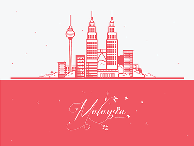 Malaysia. design illustration malaysia skyline