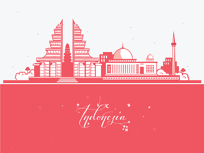 Indonesia Skyline. design illustration indonesia skyline