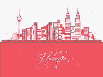 Malaysia skyline. design illustration malaysia skyline