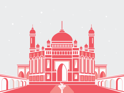 Illustration - Jame Asr Hassanil Bolkiah Mosque architecture design illustration mosque