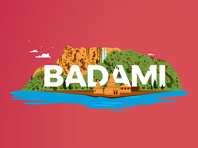 Top monsoon destinations in India - Badami colours design illustration india redbus vector