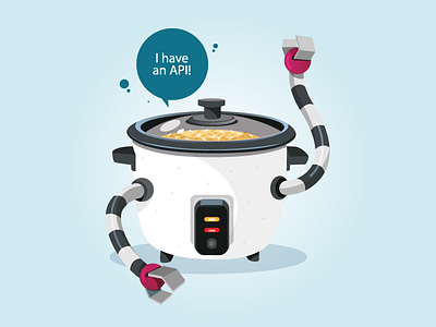 IoT - Rice Cooker api future illustration illustrator infographic internet of things iot kitchen appliance robot vector