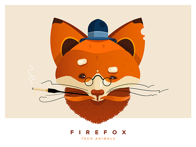 Firefox Headshot animal character character design firefox fox fun illustration mascot techanimals