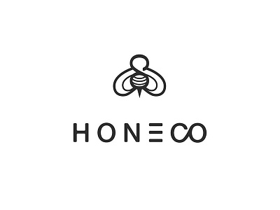 Honey Company logo bee beekeeper double graphic hive honey logo