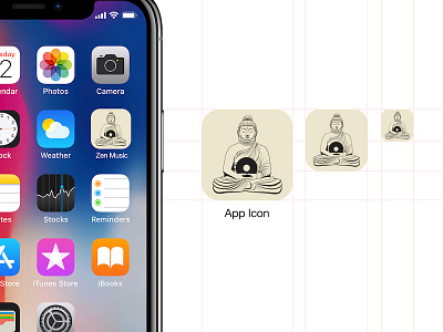 005 App Icon | 100 Days of UI Design app buddha dailyui icon music zen