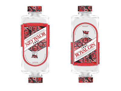 Gin Packaging Design Special Edition bottle design edition gin king label packaging red royal special