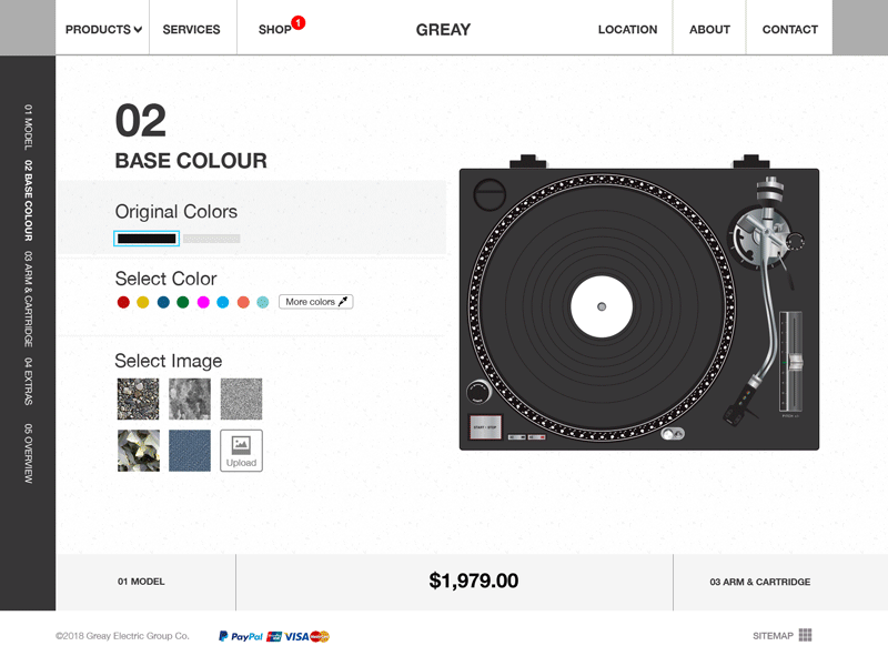 033 Customize Product | 100 Days of UI Design choice customize dailyui music product shopping tailor turntable uidesign web design